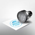 Realistic, beautiful rubber stamp mockup for your design. Rubber stamp with square paper sheet