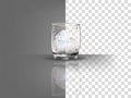 Realistic beautiful whiskey glass with ice cubes vector on transparent background Royalty Free Stock Photo