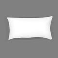 Realistic bedroom white pillow set. Various shapes and sizes.