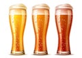 Vector realistic beer glasses set lager dark ale Royalty Free Stock Photo