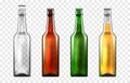 Realistic Beer Mockup Bottles Icon Set