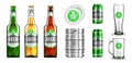 Realistic Beer Mockup Icon Set Royalty Free Stock Photo