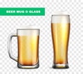 Realistic Beer Mug Glass Icon Set Royalty Free Stock Photo