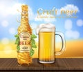 realistic beer swirling and splashing