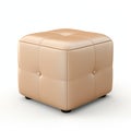 Realistic Beige Ottoman: Detailed 3d Render For Nightstand