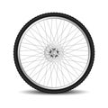 Realistic bicycle tire wheel isolated on white background. Mountain bike wheel Royalty Free Stock Photo