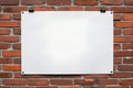 Blank Poster on Brick Wall, Natural Lightt Royalty Free Stock Photo