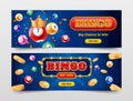 Realistic bingo game banner set