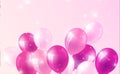 Realistic birthday background with balloons