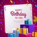 realistic birthday background vector design illustration