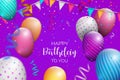 realistic birthday background vector design illustration