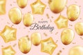 realistic birthday background vector design illustration