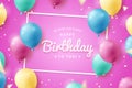 realistic birthday background vector design