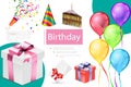 Realistic Birthday Elements Composition Royalty Free Stock Photo