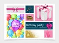 Realistic Birthday Party Composition