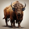 Realistic Bison Clipart With 3d Rendering