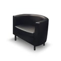 Realistic black armchair.