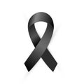 Black Awareness ribbon. Terrorism, death, Mourning and Melanoma icon Royalty Free Stock Photo