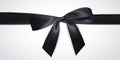 Realistic black bow with ribbon isolated on white. Element for decoration gifts, greetings, holidays. Vector illustration Royalty Free Stock Photo