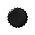 Realistic black Cap from a Beer Bottle isolated on white background. Oktoberfest icon, simple metal object for closing Beer bottle Royalty Free Stock Photo
