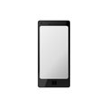 Realistic black electronic technology device with empty screen. mobile phone, smartphone modern digital gadget isolated on white b Royalty Free Stock Photo