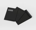 Realistic Black Envelope C4/A4 mockup, Dark letter paper, c4 a4 c3 a3 template 3d Rendering isolated on light gray background