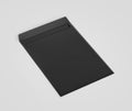 Realistic Black Envelope C4/A4 mockup, Dark letter paper, c4 a4 c3 a3 template 3d Rendering isolated on light gray background