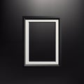 Realistic black frame isolated on dark background. Presentations. Vector illustration Royalty Free Stock Photo