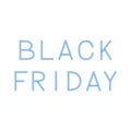 Realistic Black Friday blue neon sign isolated on white background. Shopping concept vector illustration. Seasonal sale banner Royalty Free Stock Photo
