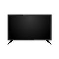 Realistic black LCD, monitor or TV. Front view. Vector