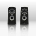 Realistic black music speakers in the front view Royalty Free Stock Photo