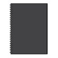 Realistic black notepad for cover design. Black notepad. Business card. Stock image