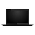 Realistic black opened laptop isolated. Front view. Black notebook Vector