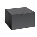 Realistic Black Package Box.