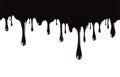 Realistic black paint drips isolated on a white background. The flowing black liquid. Dripping paint. Vector Royalty Free Stock Photo