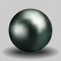 Realistic black pearl. 3D ball on a transparent background. Isolated vector object. Royalty Free Stock Photo