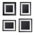 Realistic Black Picture Frames with Blank Center.