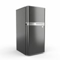 Realistic Black Refrigerator On White Background - John Wilhelm Style