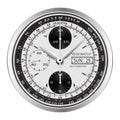 Realistic black silver white clock watch face chronograph luxury isolated background vector Royalty Free Stock Photo