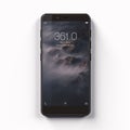 Realistic black smartphone mockup isolated on white background. 3d rendering Royalty Free Stock Photo