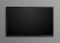 Realistic black television screen isolated. 3d blank led monitor display vector mockup Royalty Free Stock Photo