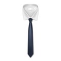 Realistic black tie with white collar shirt. Classic male outwear for formal event Royalty Free Stock Photo