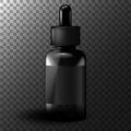 Realistic black vape liquid bottle mockup