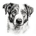 Realistic Black And White Dog Portrait Tattoo Drawing Royalty Free Stock Photo