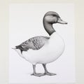 Realistic Black And White Duck Drawing In James Bullough Style Royalty Free Stock Photo