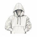 Realistic Black And White Hoodie Sketch With Detailed Shading