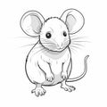 Realistic Black And White Mouse Coloring Page Royalty Free Stock Photo