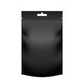 Realistic blank black pouch doypack with zip lock