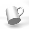 Realistic blank ceramic white coffee cup and mug isolated on white background. design template. 3d render illustration Royalty Free Stock Photo