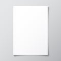 Realistic blank paper sheet with shadow in A4 format. Notebook or book page with curled corner. Vector illustration. Royalty Free Stock Photo
